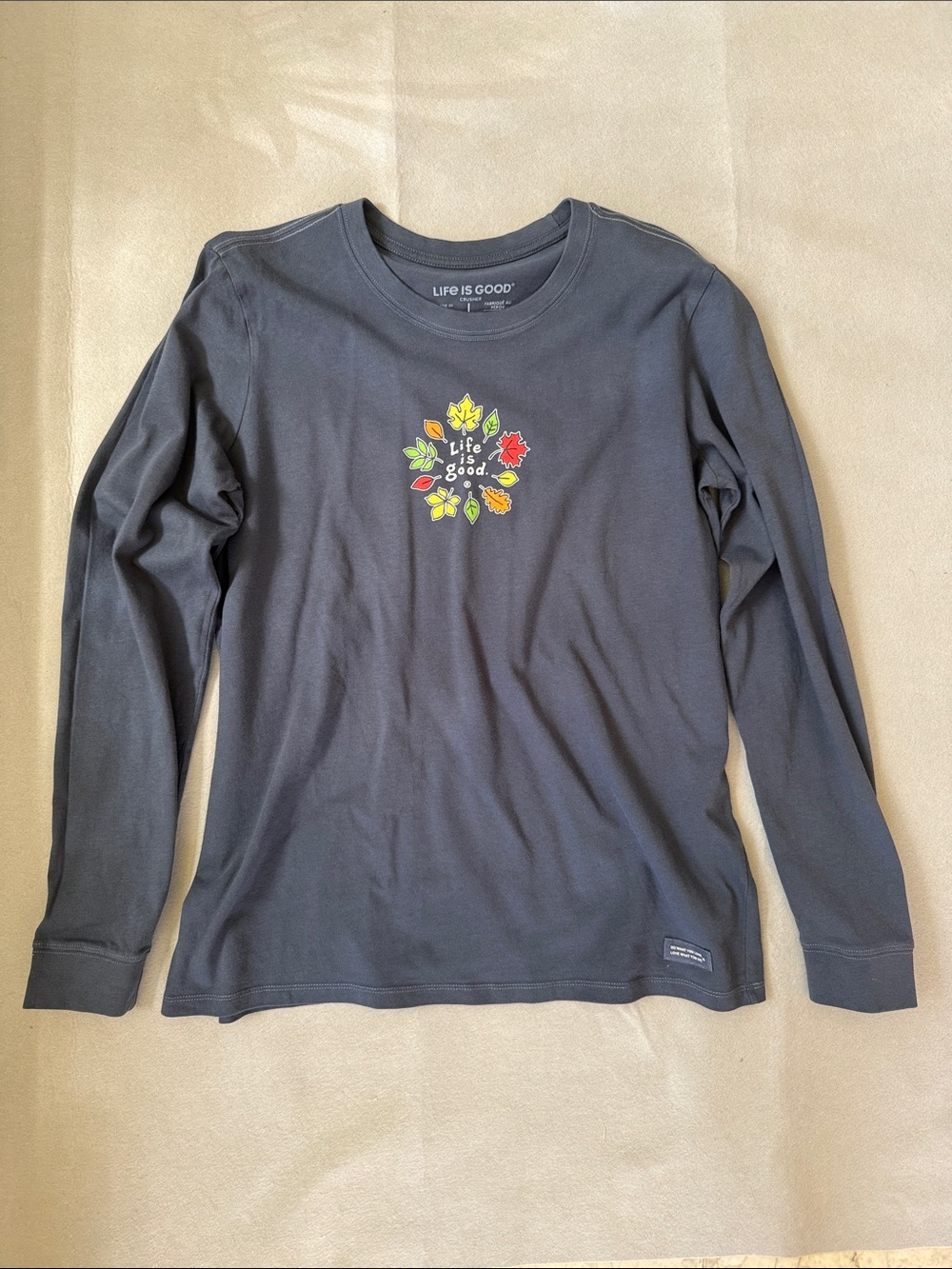Life Is Good Fall Leaves Women’s Long-Sleeve Crusher Tee - Size L